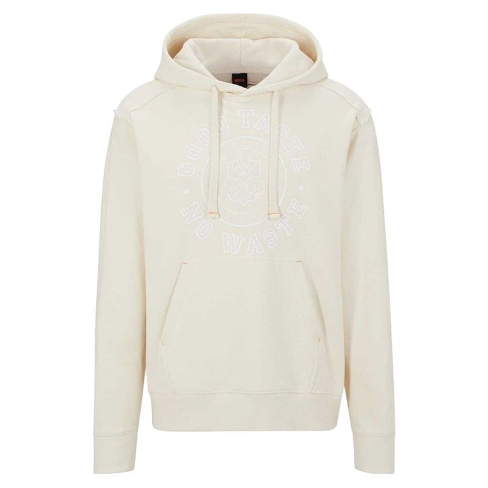 Boss Mens Graphic  Athletic Hoodie / White